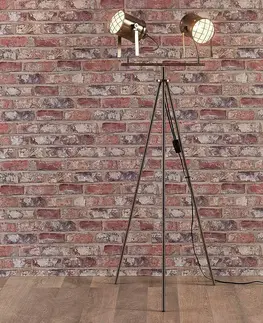 Stojací lampy Lindby Dvoubodová stojací lampa Ebbi z kovu