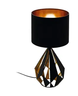 Stolní lampy EGLO Stolní lampa Carlton, černá/měď