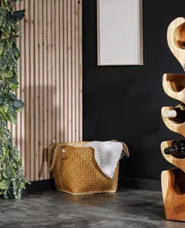 Designové a luxusní vinotéky Estila Designový stojan na víno Milena z exotického lakovaného dřeva Suar 80 cm