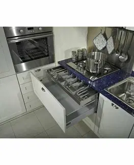 Odkapávače nádobí Elletipi Příborník Flexo do zásuvky 40 cm, nerezová ocel