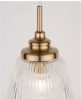 Designová závěsná svítidla NOVA LUCE závěsné svítidlo MOND saténový zlatý kov čiré sklo E14 1x5W 230V IP20 bez žárovky 9738212