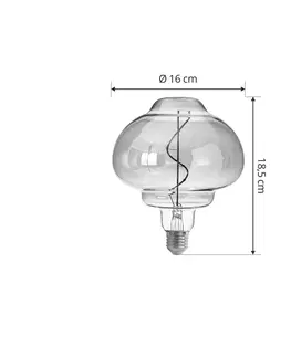 Stmívatelné LED žárovky Lucande Lucande LED žárovka E27 Ø 16cm 4W 1800K smoke