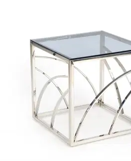 Konferenční stolky Konferenční stolek UNIVERSE 55x55 cm Halmar Stříbrná