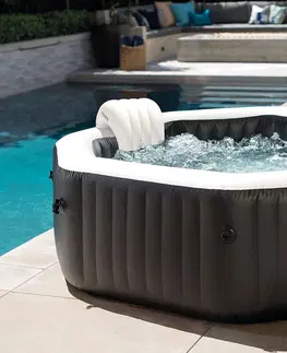 Vířivé bazény DEOKORK Nafukovací vířivka Deluxe Octagon systém slané vody pro 6 osob (bublinky+masáž+trysky) 1100L