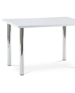 Jídelní stoly Jídelní stůl TWAIN, chrom / vysoký lesk bílý