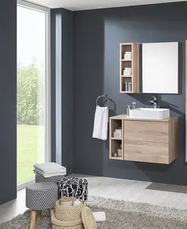 Koupelnový nábytek MEREO Aira, koupelnová skříňka 170 cm vysoká, pravé otevírání, dub Kronberg CN724PN