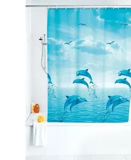 Závěsy Wenko Sprchový závěs Dolphin, 180 x 200 cm