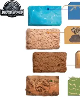 Hračky MIKRO TRADING - Jurský svět sada vytesej si dinosauří pozůstatky 4ks zkamenělin v krabičce