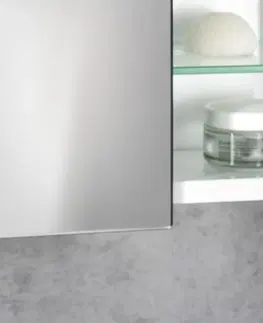 Koupelnová zrcadla Sapho NEON koupelnová galerka, oboustranné zrcadlo, 600x665mm, bílá 501.200.0