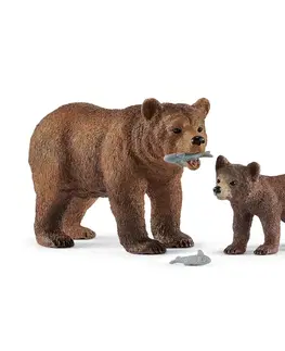 Hračky SCHLEICH - Medvědice Grizzly s mládětem