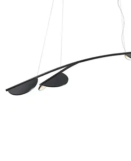 Závěsná světla FLOS FLOS Almendra Organická závěsná lampa 3fl dlouhá černá