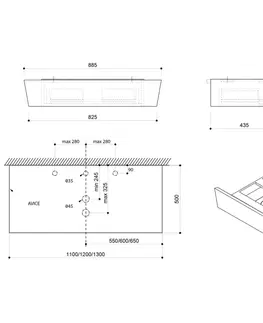 Koupelnový nábytek SAPHO TWIGA PLUS umyvadlová zásuvka 88,5x17x43,5cm, černá mat VC460-3535