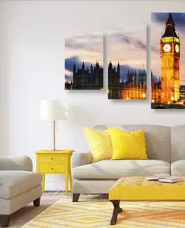 Obrazy města 5-dílný obraz noční Big Ben v Londýně