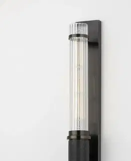 Industriální nástěnná svítidla HUDSON VALLEY nástěnné svítidlo SHAW ocel/sklo staromosaz/čirá E27 1x6W 1200-AGB-CE