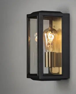 Venkovní nástěnná svítidla Konstsmide Venkovní nástěnná lampa Carpi, černá, šířka 12,5 cm