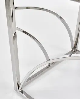 Konferenční stolky HALMAR Konferenční stolek Unispace 2 sklo/stříbrný