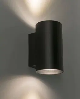 Nastenna svitidla Moderní nástěnné svítidlo černé kulaté 2-světelné - Sandy