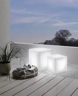Venkovní osvětlení terasy EGLO Venkovní světlo Bottona cube E27 bílá, 40 x 40 cm