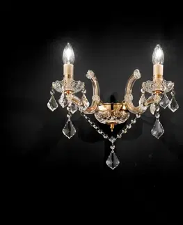 Klasická nástěnná svítidla Ideal Lux FLORIAN AP2 ORO SVÍTIDLO NÁSTĚNNÉ 035659