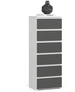 Komody Ak furniture Komoda se zásuvkami CL6 40 x 109 cm bílo-šedá