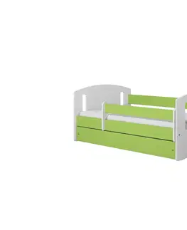 Dětské postýlky Kocot kids Dětská postel Classic II zelená, varianta 80x180, se šuplíky, s matrací