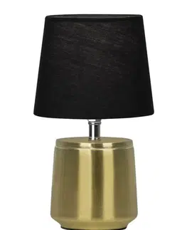 Designové stolní lampy NOVA LUCE stolní lampa ALICIA chrom a mosazný kov černé stínidlo E14 1x5W 230V IP20 bez žárovky 8805204