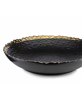Talíře DekorStyle Hluboký keramický talíř Kati 26 cm černý