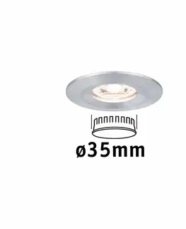 Bodovky do podhledu na 230V PAULMANN LED vestavné svítidlo Nova mini nevýklopné IP44 1x4W 2700K hliník broušený 230V 943.04