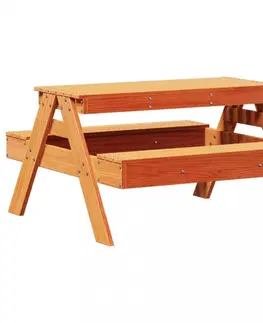 Zahradní stolky Piknikový stůl pro děti voskově hnědý 88 x 97 x 52 cm borovice