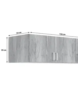 Nástavce na skříně Nástavec Brando 136cm Dekor Dub Flagstaff