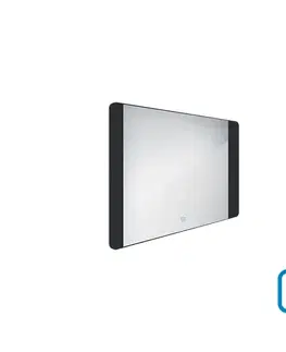 Koupelnová zrcadla Nimco zrcadlo LED senzor  800 x 600 Model 42000 černá mat ZPC 42003V-90 ZPC 42003V-90