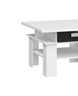 Konferenční stolky Konferenční stolek KEATING, bílá/černý  lesk, 5 let záruka