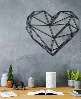 Bytové doplňky a dekorace Wallity Nástěnná kovová dekorace HEART černá