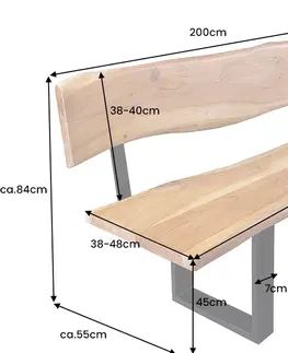 Židle Jídelní lavice ATHAMÁS Dekorhome 200 cm