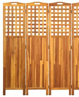 Paravány Paravan akáciové dřevo Dekorhome 121,5x115 cm (3-dílný)