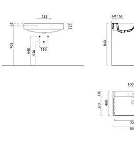 Koupelnový nábytek SAPHO Koupelnový set MEDIENA 77, bílá mat/dub natural KSET-018