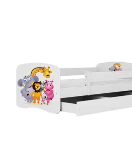 Dětské postýlky Kocot kids Dětská postel Babydreams ZOO bílá, varianta 80x160, bez šuplíků, bez matrace