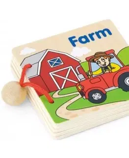 Hračky VIGA - Dřevěná knížka Farma