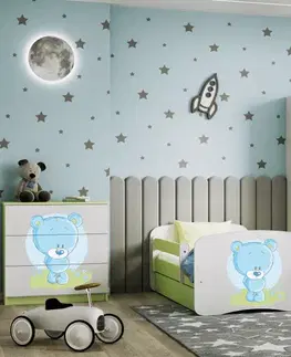 Dětské postýlky Kocot kids Dětská postel Babydreams medvídek zelená, varianta 80x160, bez šuplíků, s matrací
