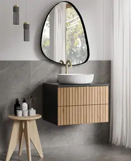 Koupelnový nábytek Hector Skříňka pod umyvadlo s deskou Rimini dub wotan/černá