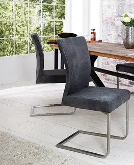 Luxusní jídelní židle Estila Stylová židle Samson šedá