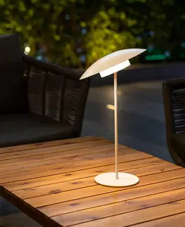 Venkovní osvětlení terasy Newgarden Newgarden Sardinia LED dobíjecí lampa IP44 bílá 40 cm