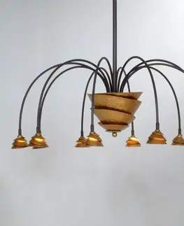 Závěsná světla Holländer LED závěsné světlo Fontaine železo-hnědá-zlatá