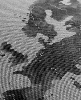 Obrazy mapy Obraz retro mapa Evropy v černobílém provedení