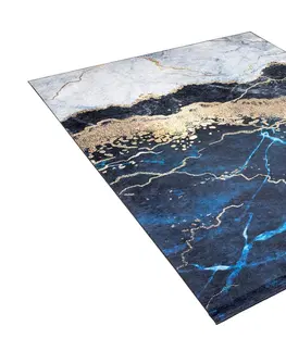 Moderní koberce Modrý módní koberec s abstraktním vzorem