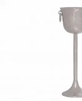 Různé Estila Designová nádoba na chlazení šampaňského Perlea v matném stříbrném odstínu 80cm