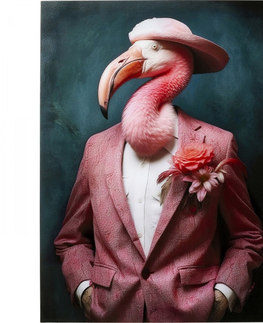 Skleněné obrazy KARE Design Skleněný obraz Mister Flamingo 120x160cm