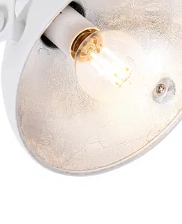 Bodova svetla Průmyslové stropní svítidlo bílé se stříbrným 2-světelným nastavitelným - Magnax