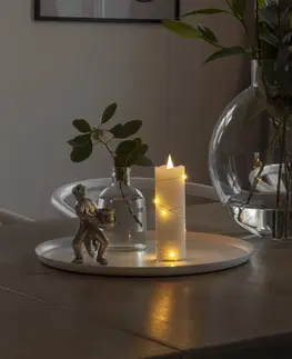 LED svíčky Konstsmide Christmas Vosková svíčka bílá barva světla teplá bílá 12,7cm