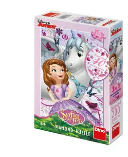 Hračky puzzle DINO - Walt Disney Sofie a jednorožec 200 dílků diamond